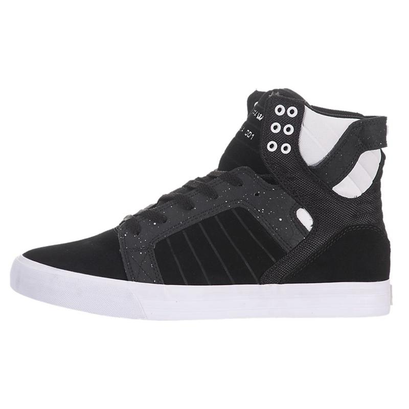 Buty Supra SKYTOP - Sneakersy Wysokie Męskie - Czarne Białe (NZSI-13652)